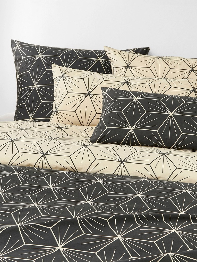 Copripiumino reversibile in cotone con stampa geometrica Ilda