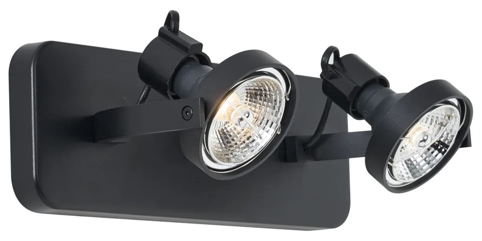 Faretto da soffitto di design nero GU10 70mm 2 luci regolabile - Vo