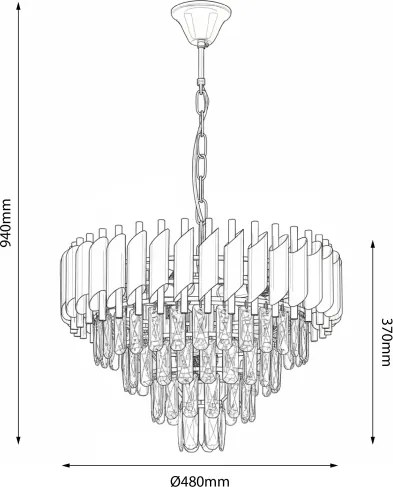 Brilagi - Lampadario a catena ECLIPSE 7xE14/10W/230V Ø 48 cm argento