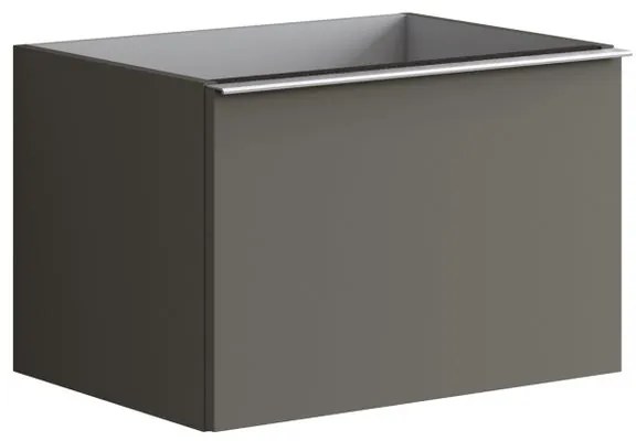 Mobile da bagno sospeso sotto lavabo L 60 x H 40 x P 45.5 cm grigio laccato opaco, 2 cassetti Pixel plain
