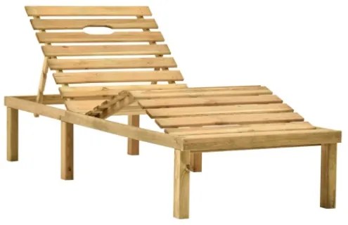 Lettino da Giardino con Tavolino Cuscino Legno Pino Impregnato