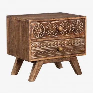 Comodino In Legno Di Mango Di Surins Legno Scuro - Sklum