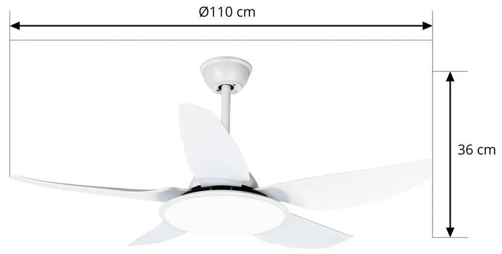 Starluna Kajima ventilatore da soffitto LED bianco
