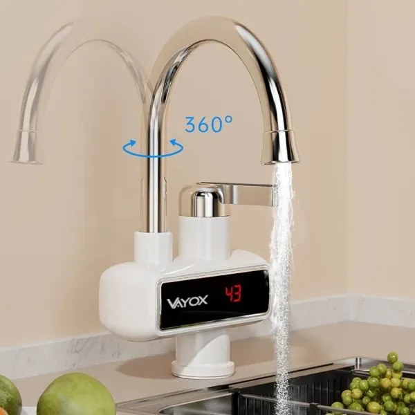 Scaldabagno istantaneo con LED display 3000W/230V IPX4 bianco