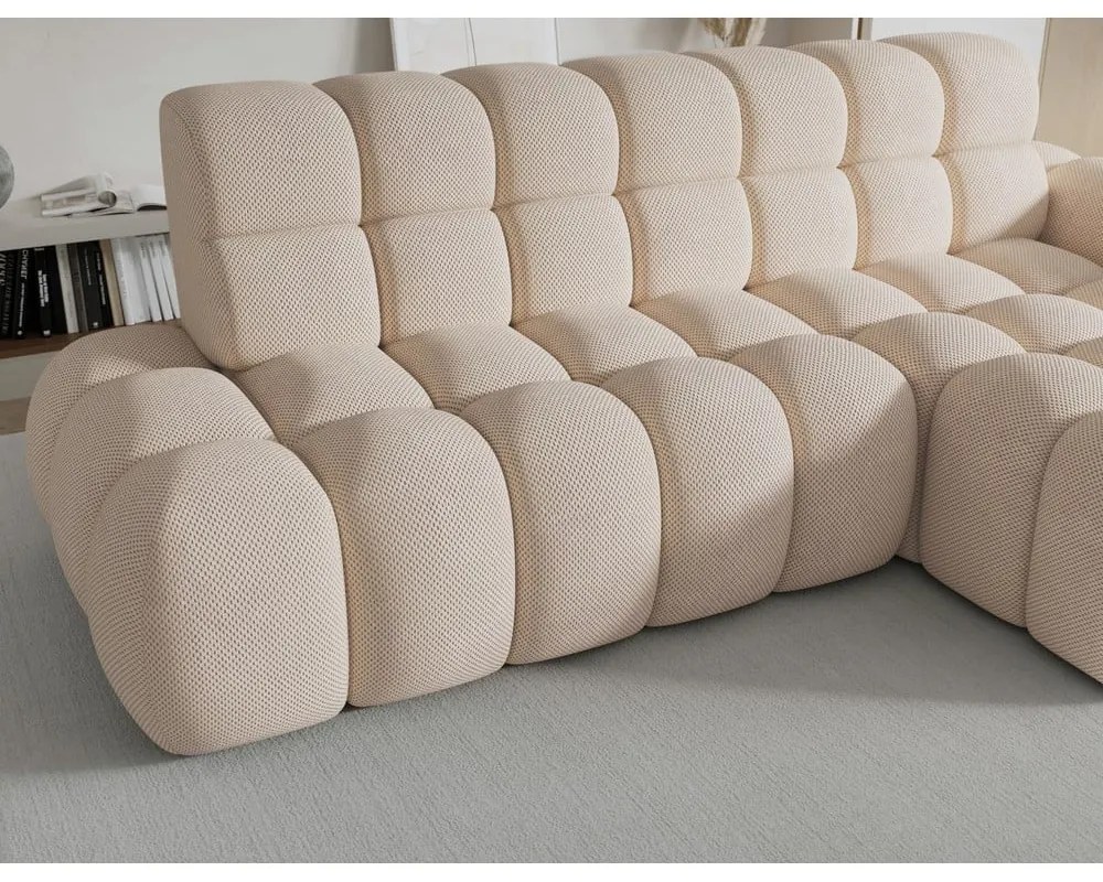 Divano angolare beige allungabile (con penisola a destra/con chaise lounge) Ceedro – ELTAP