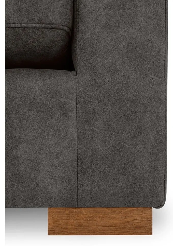 Divano angolare antracite in similpelle (angolo sinistro) Hamburg - Scandic