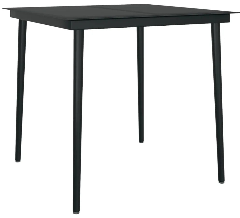 Set da pranzo da giardino 5 pz nero