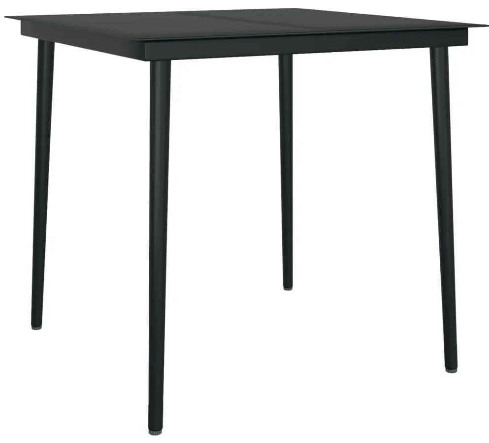 Set da pranzo da giardino 5 pz nero