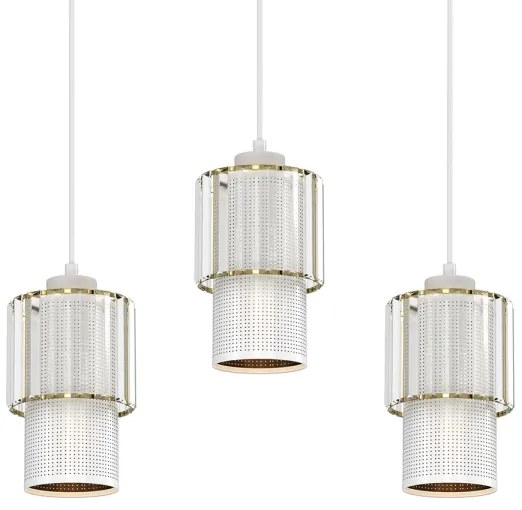 Lampadario a sospensione con filo BLANCO 3xE27/60W/230V bianco