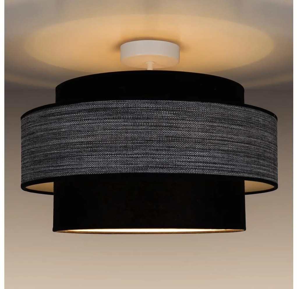 Lampadario a plafone GRACE 1xE27/60W/230V diametro 40 cm nero/grigio