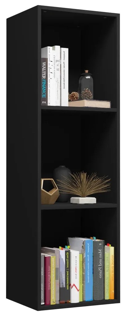 Libreria/mobile tv nero 36x30x114 cm in legno multistrato