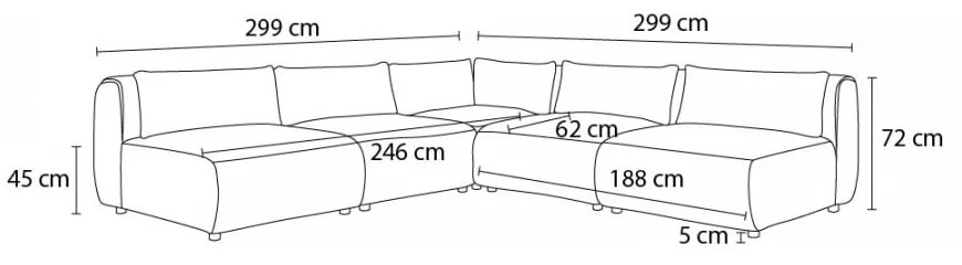 Divano angolare blu scuro (variabile) Jeanne - Bobochic Paris