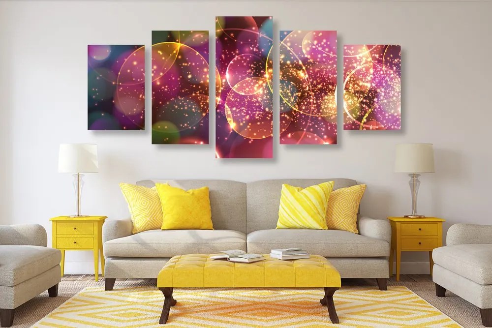 Quadri 5 pezzi – Astrazione scintillante