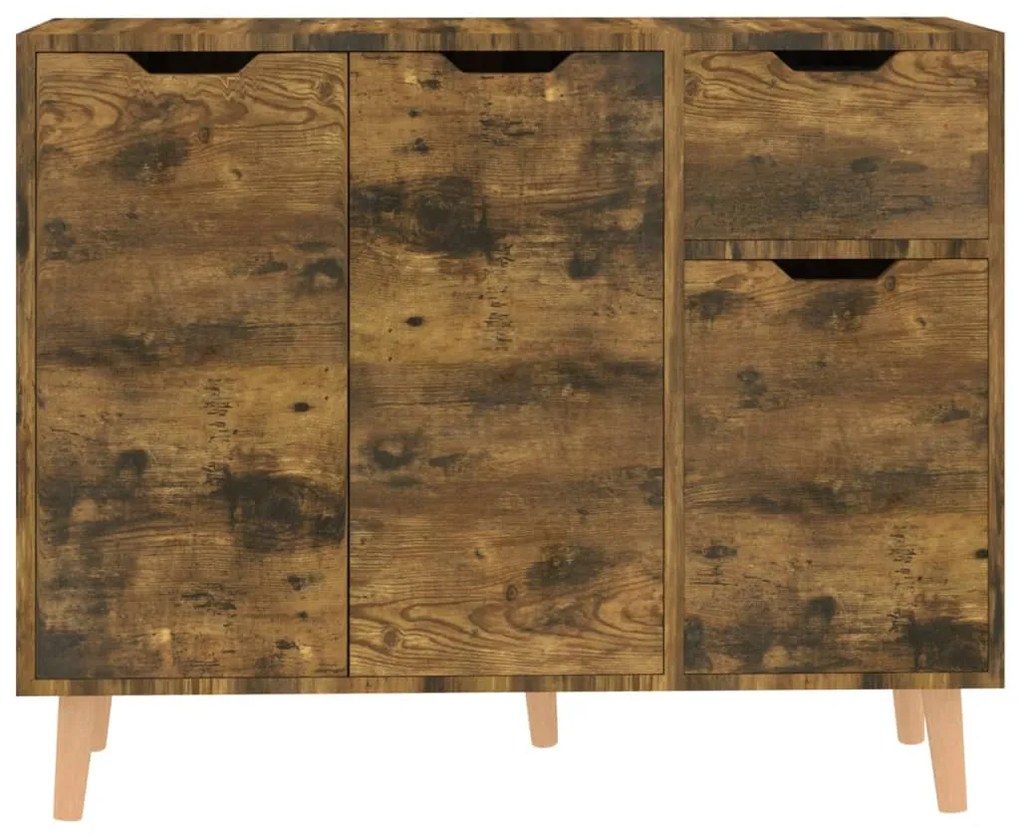 Credenza Rovere Fumo 90x30x72 cm in Legno Multistrato