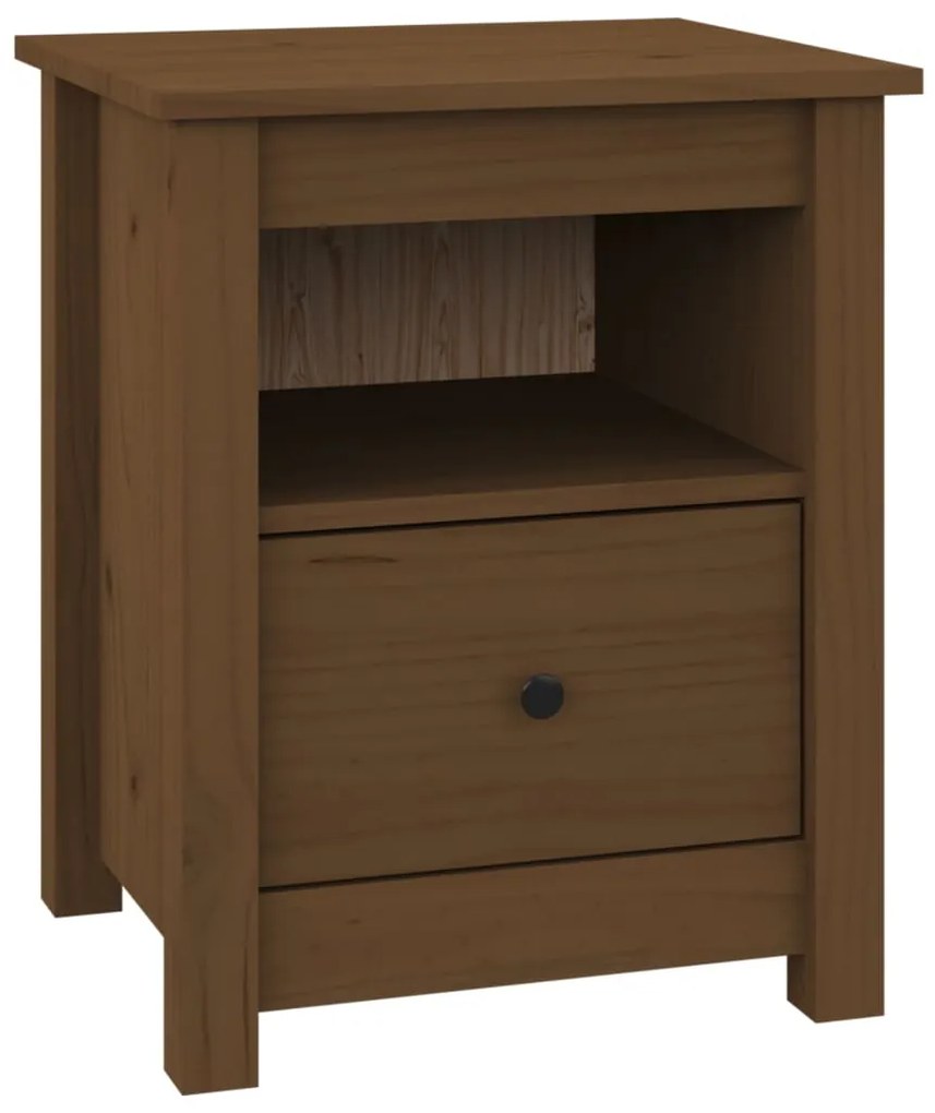 Comodini 2 pz miele 40x35x49 cm in legno massello di pino