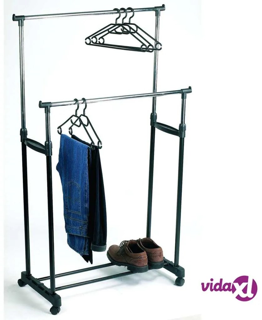 Perel Appendiabiti con 2 Barre 80x43x170 cm