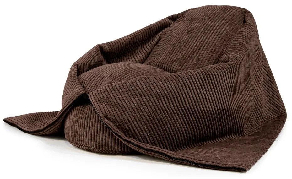 Pouf a sacco per bambini marrone scuro con rivestimento in velluto a coste Cocoon 100 – SLOWDOWN