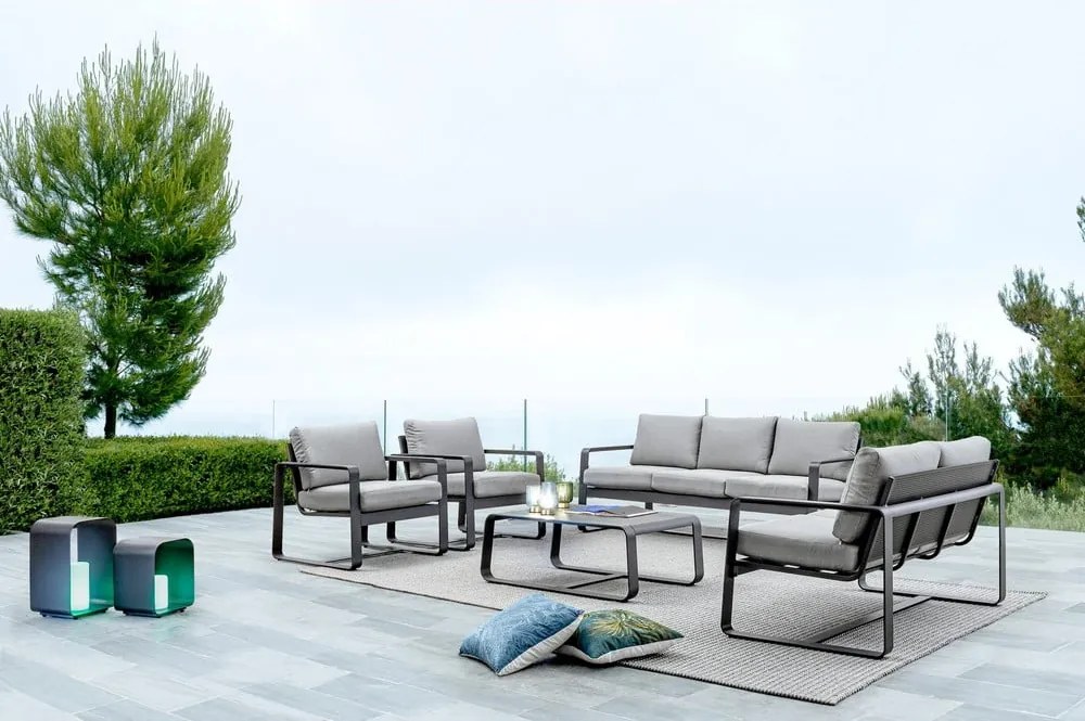 Divano da giardino grigio in alluminio Merrigan – Bizzotto