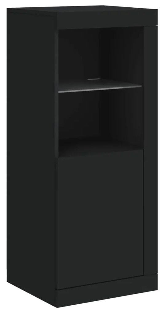 Credenza con luci led nera 41x37x100 cm