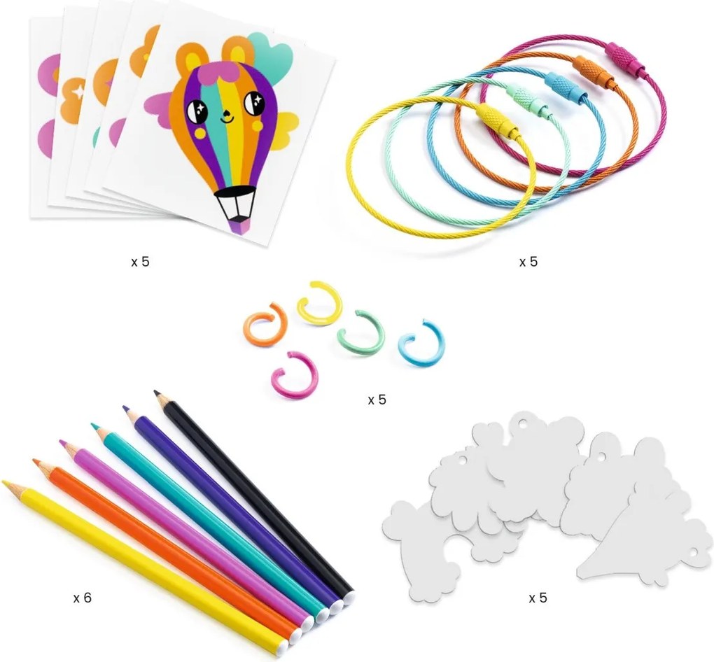 Plastica termorestringente d'arte  - Portachiavi - Personaggi Kawaii