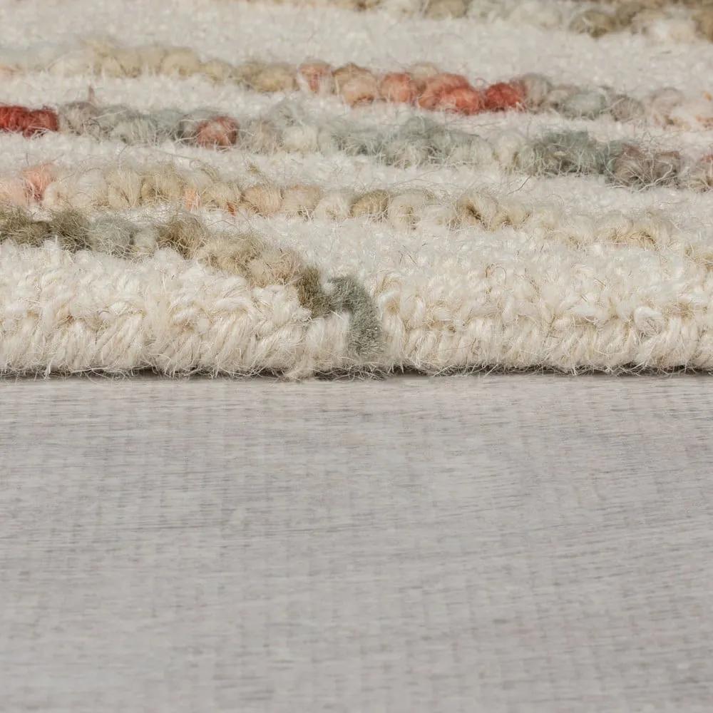 Tappeto in lana arancione e crema 160x230 cm Abstract Swirl - Flair Rugs