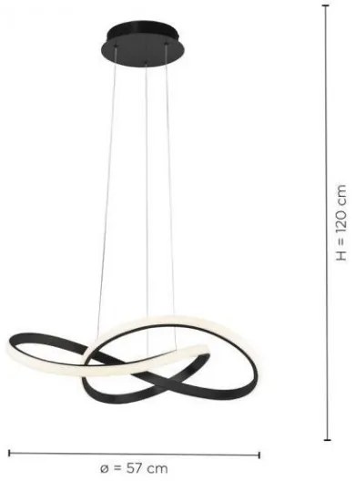 Leuchten Direkt 15402-18-LED Lampadario dimmerabile su filo MARIA LED/25W/230V nero