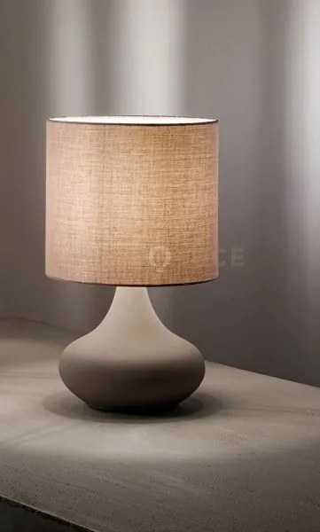 Lampada da tavolo in metallo tortora sabbiato paralume tortora paul...