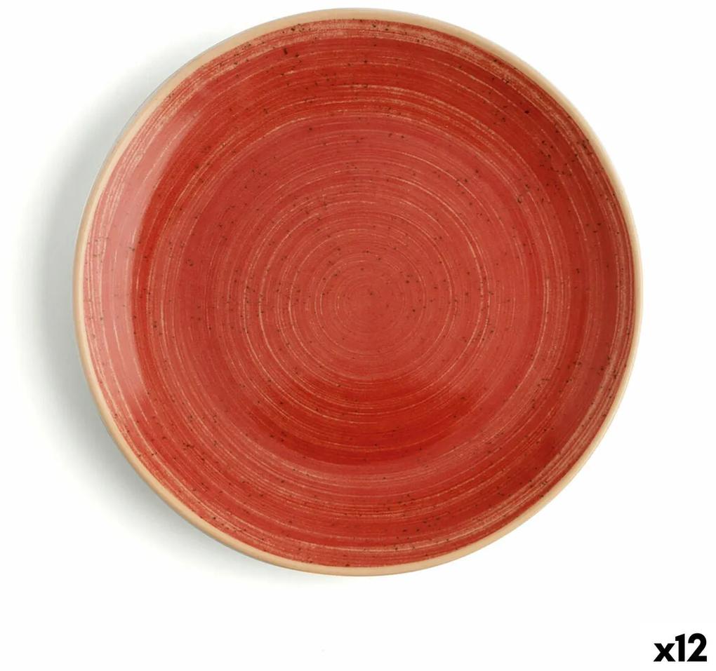 Piatto Piano Ariane Terra Ceramica Rosso (Ø 18 cm) (12 Unità)