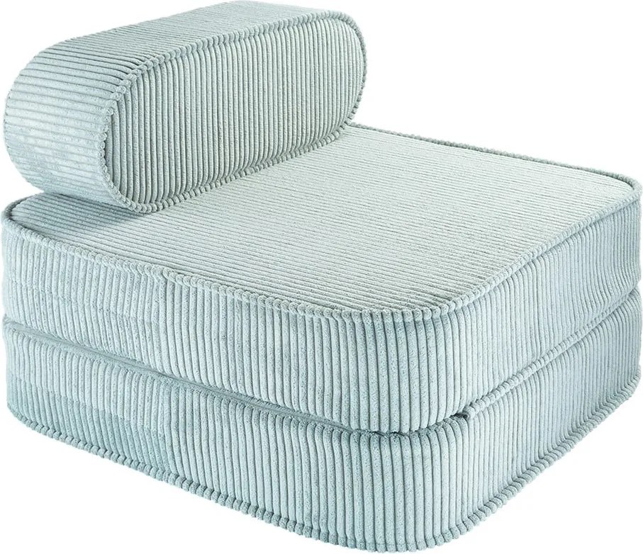 Poltrona per bambini color menta con rivestimento in velluto a coste Flip – Wigiwama