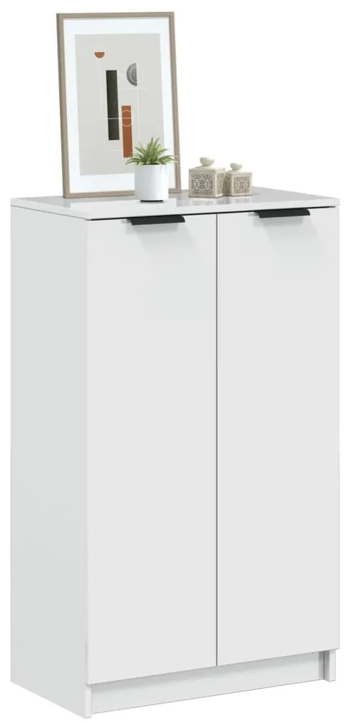 Scarpiera Bianco Lucido 59x35x100 Cm İn Legno Multistrato /