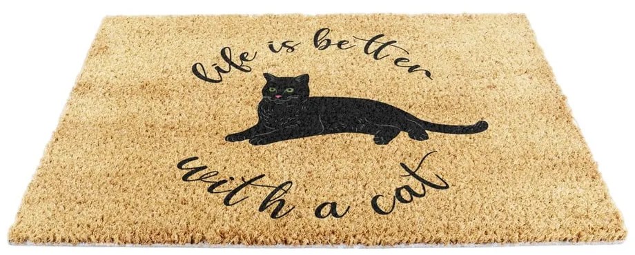 Zerbino in fibre di cocco 40x60 cm Life Is Better With a Cat – Artsy Doormats