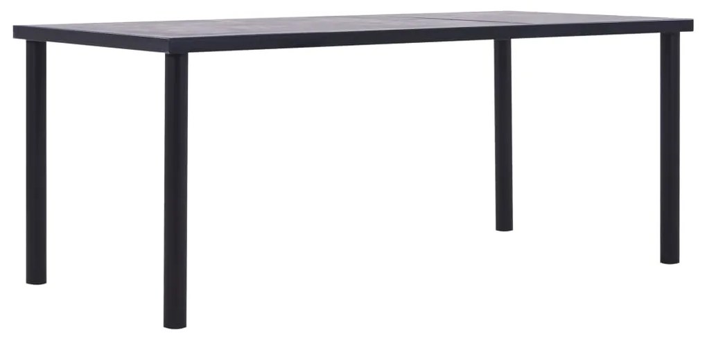 Tavolo Da Pranzo Nero E Grigio Cemento 200x100x75 Cm İn Mdf /