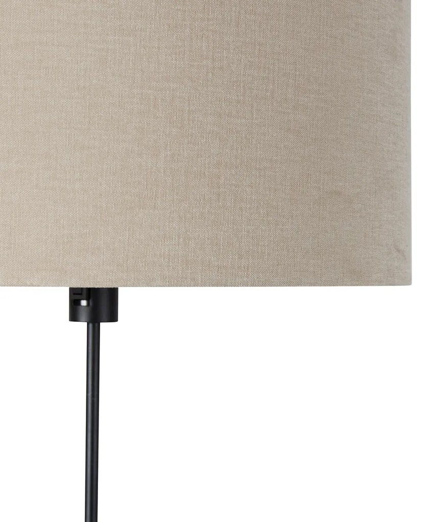 Lampada da terra nera orientabile con paralume marrone chiaro 50 cm - Parte