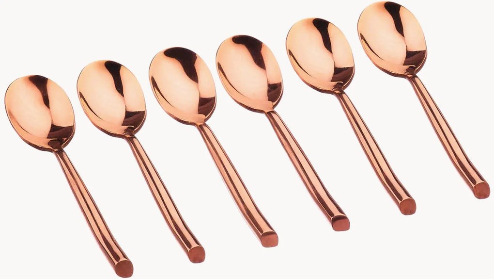 Set di 6 cucchiai in acciaio inossidabile lucido Nude