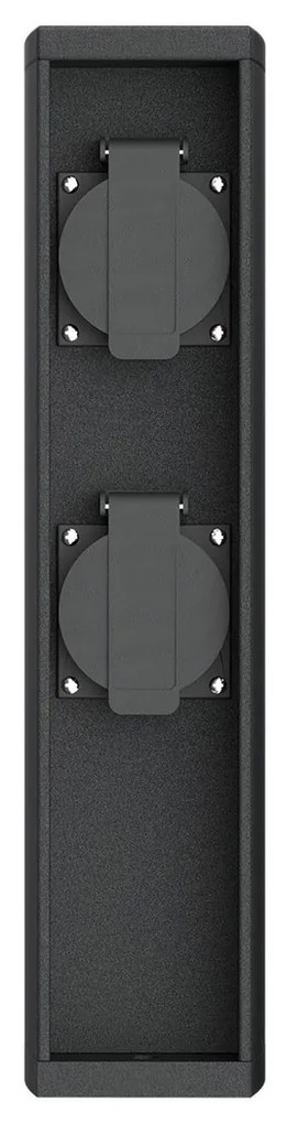 Colonnina con Prese elettriche da Giardino 30cm IP54 Alluminio - Nera