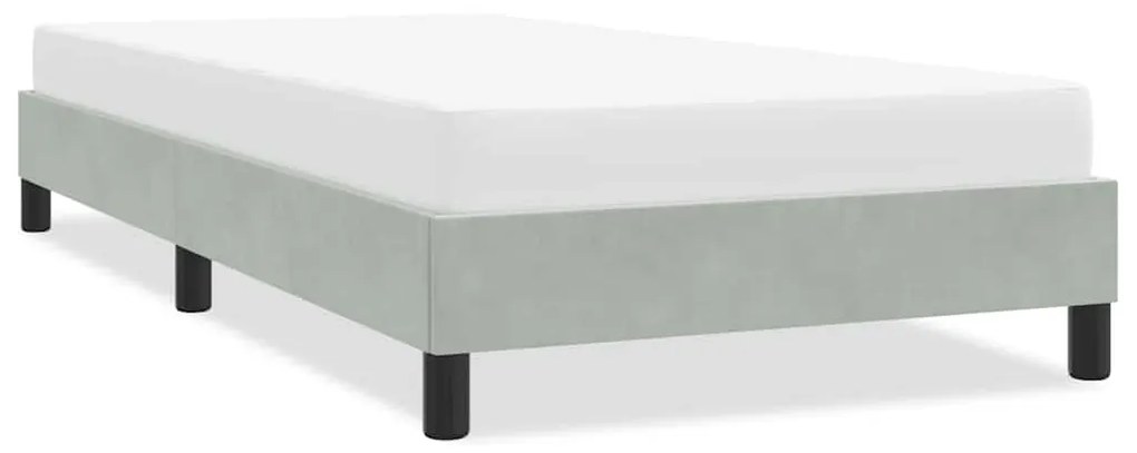 Giroletto Senza Materasso Grigio Chiaro 80x220 Cm Velluto /