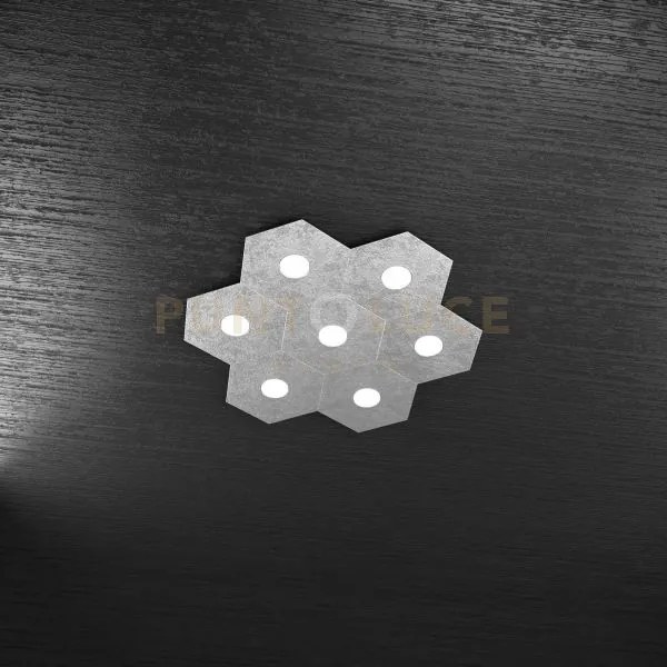 Hexagon applique-plafoniera 7 luci foglia argento 1142-7l-fa