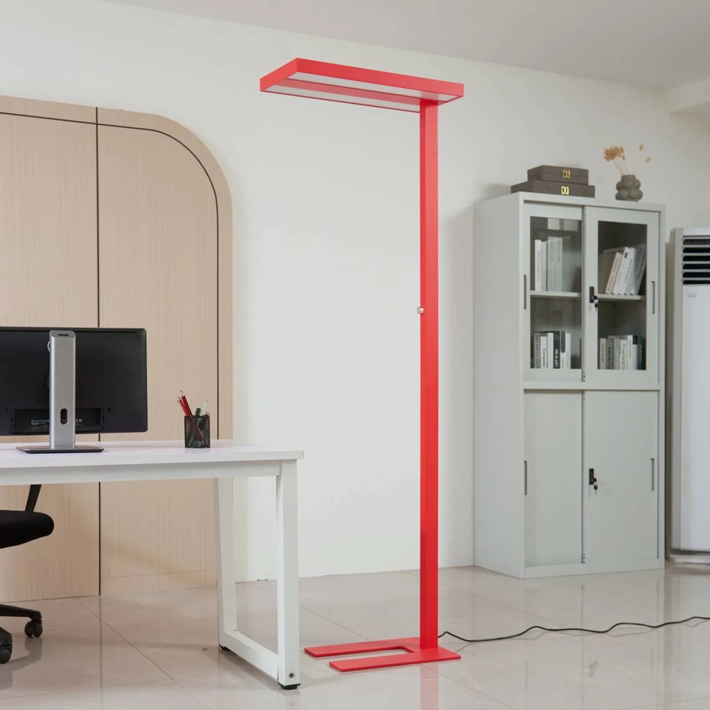 Lampada LED da pavimento Logan Basic, rosso, 6.000 lm, dimmerabile Arcchio,, Rosso, Studio / Ufficio, Alluminio, Moderno