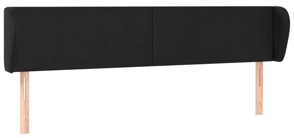 Testiera ad orecchio nera 183x23x78/88 cm in similpelle