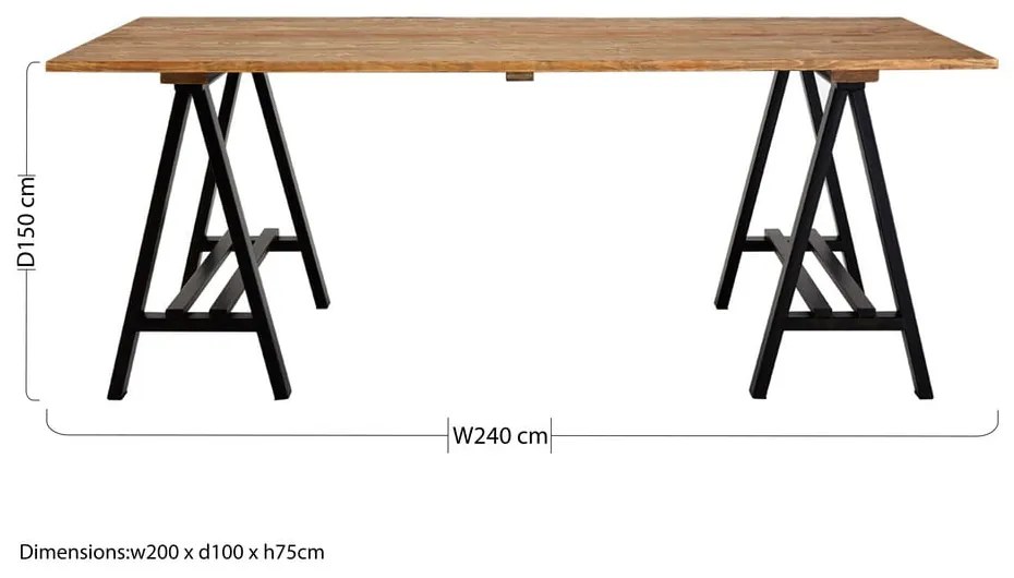 Tavolo da pranzo in legno di pino 100x200 cm Hampstead - Premier Housewares