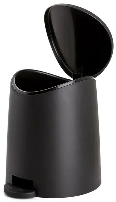 Pattumiera da Bagno Nero con Pedale e Coperchio Cestino Gettacarte di Design