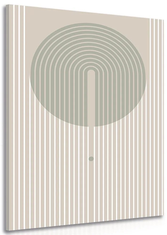 Stampa su tela – Motivo elegante con cerchio Mid-Century