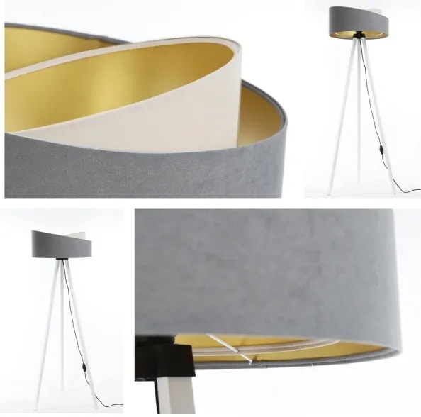 Lampada da terra GALAXY 1xE27/60W/230V grigio/bianco