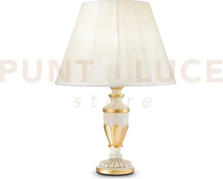 Firenze lampada da appoggio 1 luce attacco e 14 bianco e foglia oro