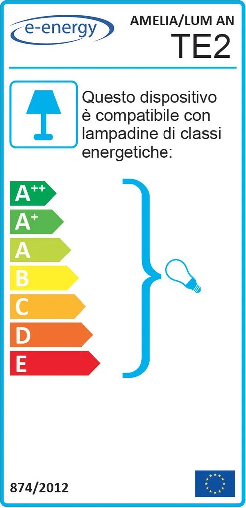 Lume 1xE14 Montatura Avorio Oro Vetro Spugnato Bianco E-Energy Amelia...