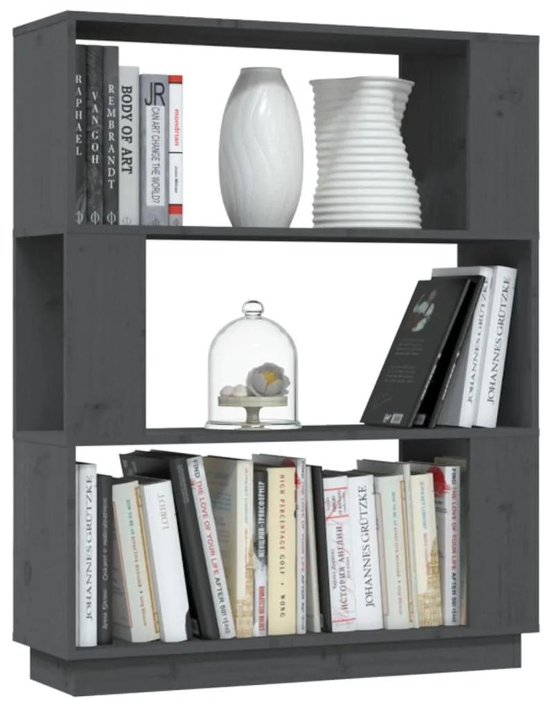 Libreria/divisorio grigio 80x25x101 cm legno massello di pino