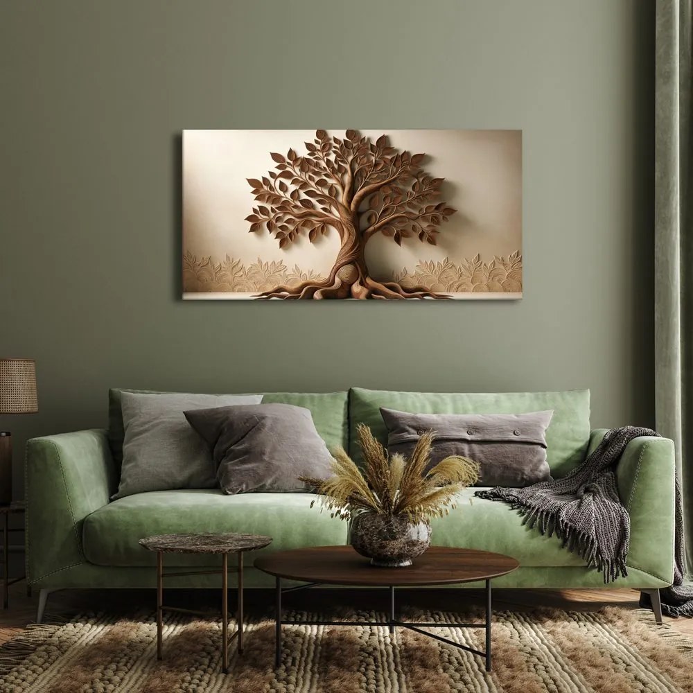 Quadro su tela – Albero della vita in tonalità naturali