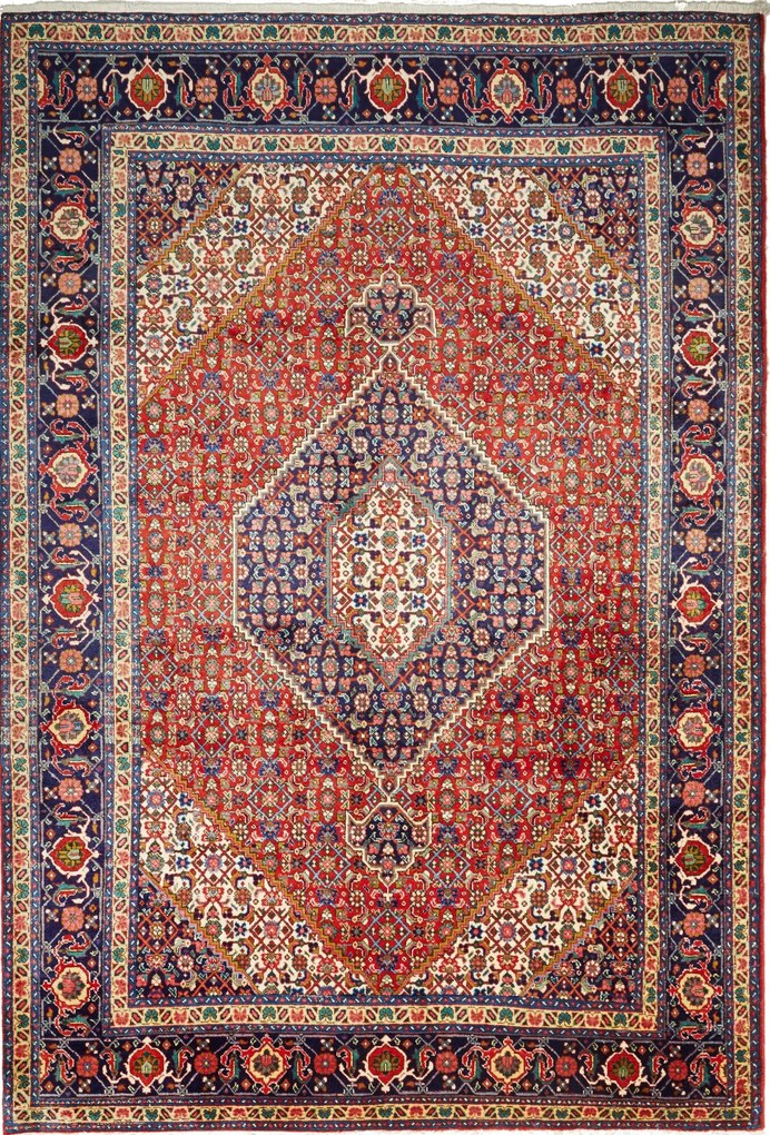 Tabriz Tappeto 200x290 Rosso (Iran) Annodato A Mano