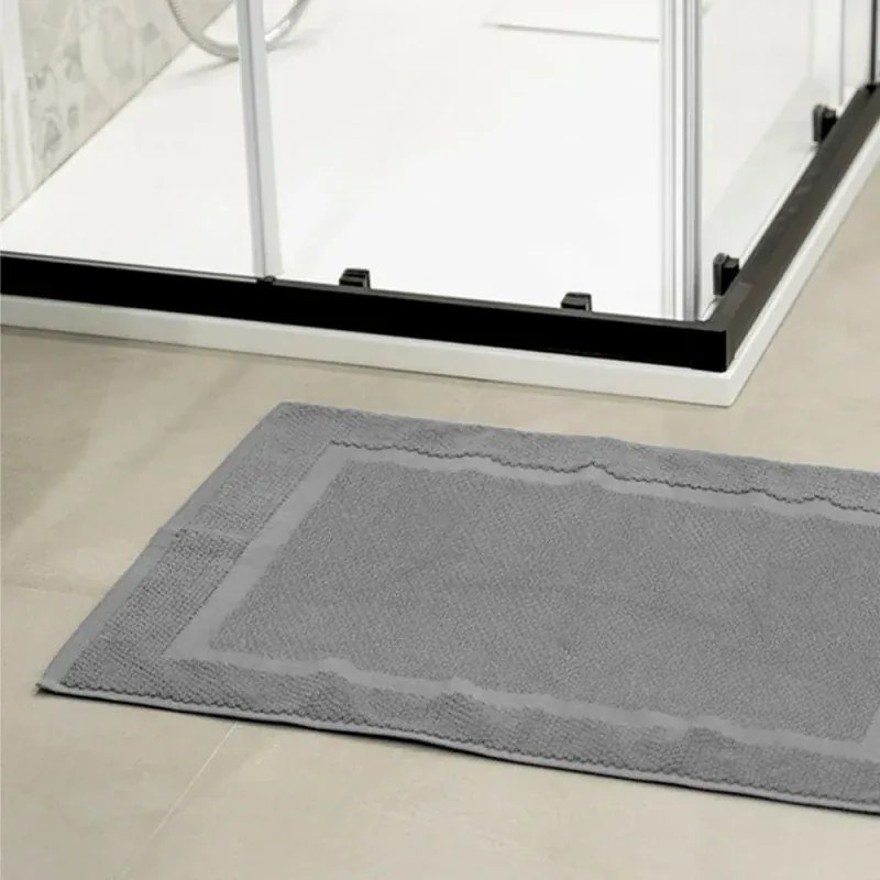 Tappeto scendi doccia 100% cotone colore grigio 45x65 cm