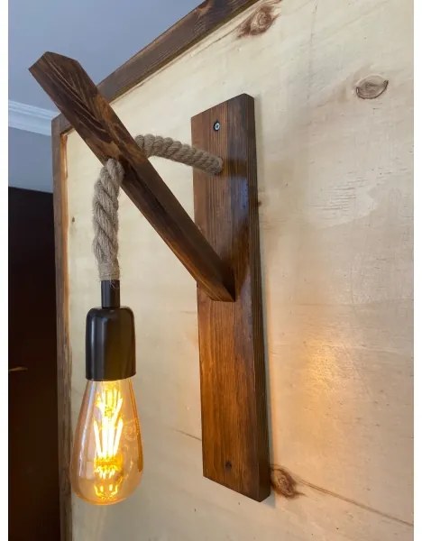 Lampada da parete AHSAP 1x E27/40W/230V, pino/noce